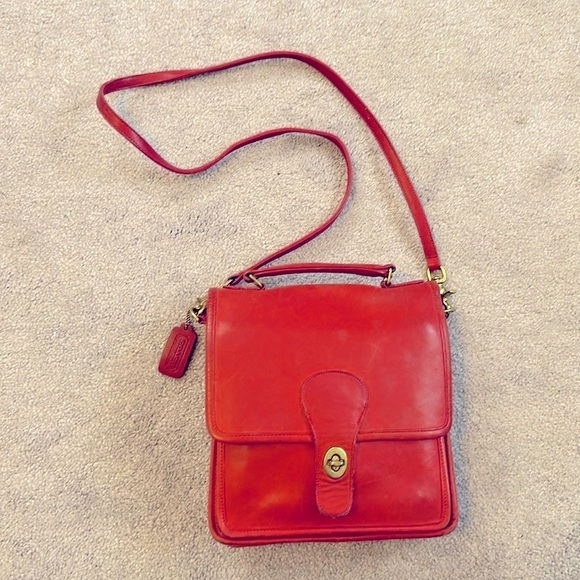 Coach Handbags - Coach Red Station Bag Leather GVC Authentic